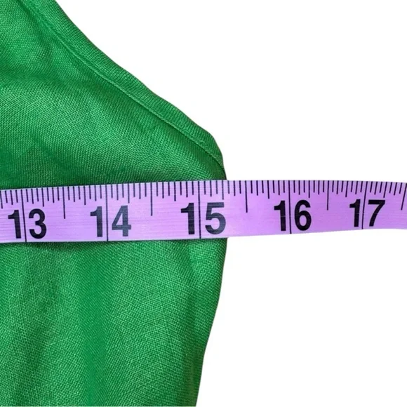 J. Crew NWT Green 100% Linen Casual Dress Size 4P
